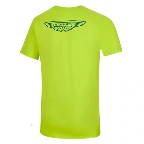 2023 Aston Martin Lifestyle Logo Tee Mens - Lime 2023 Aston Martin Lifestyle Logo Tee Mens - Lime