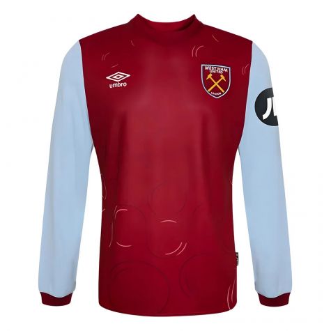 2023-2024 West Ham Long Sleeve Home Shirt (Kids) (BOWEN 20) 2023-2024 West Ham Long Sleeve Home Shirt (Kids) (BOWEN 20)