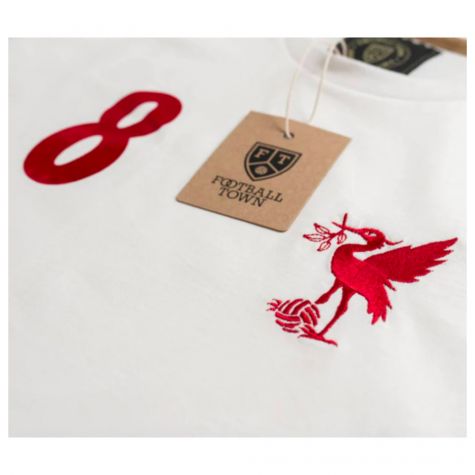 Steven Gerrard The Bird White 8 Retro Shirt Steven Gerrard The Bird White 8 Retro Shirt