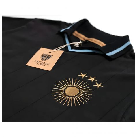 Argentina Messi Polo Shirt Sol GOAT Captain Black Argentina Messi Polo Shirt Sol GOAT Captain Black