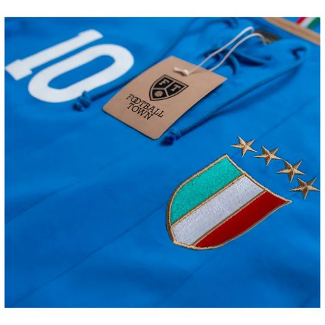 Italy Retro Shirt with Laces Gli Azzurri Italy Retro Shirt with Laces Gli Azzurri