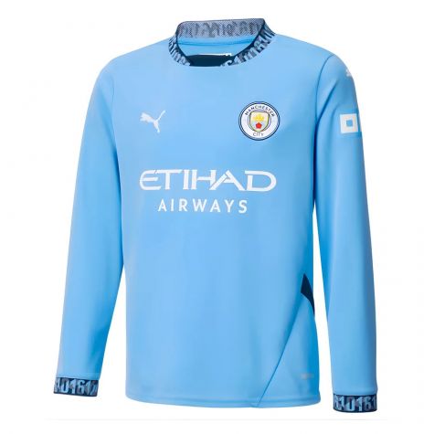 2024-2025 Man City Home Long Sleeve Shirt (Kids) (Rodrigo 16) 2024-2025 Man City Home Long Sleeve Shirt (Kids) (Rodrigo 16)