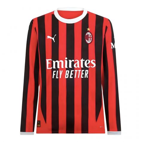 2024-2025 AC Milan Home Long Sleeve Shirt (Your Name) 2024-2025 AC Milan Home Long Sleeve Shirt (Your Name)