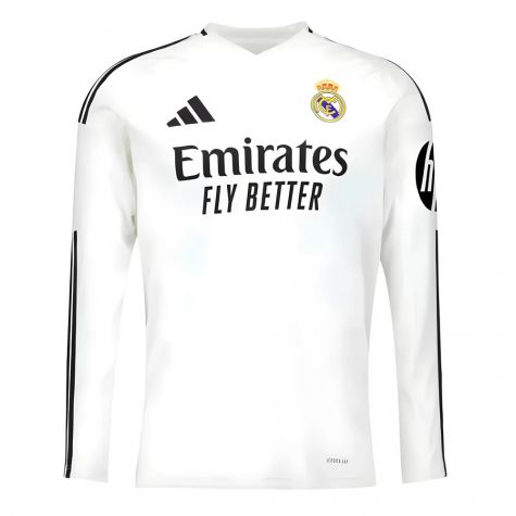 2024-2025 Real Madrid Long Sleeve Home Shirt (Your Name) 2024-2025 Real Madrid Long Sleeve Home Shirt (Your Name)