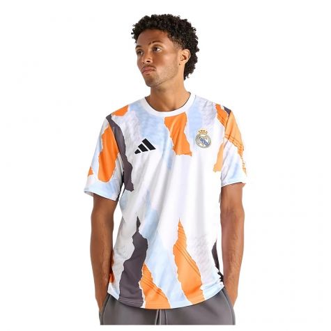 2024-2025 Real Madrid Pre-Match Shirt (White/Crew Orange) (Vini Jr. 7) 2024-2025 Real Madrid Pre-Match Shirt (White/Crew Orange) (Vini Jr. 7)