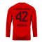 2024-2025 Bayern Munich Long Sleeve Home Shirt (Kids) (Musiala 42) 2024-2025 Bayern Munich Long Sleeve Home Shirt (Kids) (Musiala 42)