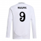 2024-2025 Real Madrid Long Sleeve Home Shirt (Kids) (Mbappe 9) 2024-2025 Real Madrid Long Sleeve Home Shirt (Kids) (Mbappe 9)