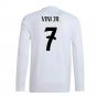 2024-2025 Real Madrid Authentic Long Sleeve Home Shirt (Vini Jr. 7) 2024-2025 Real Madrid Authentic Long Sleeve Home Shirt (Vini Jr. 7)
