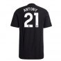 2023-2024 Man Utd Training Tee (Black) (Antony 21) 2023-2024 Man Utd Training Tee (Black) (Antony 21)