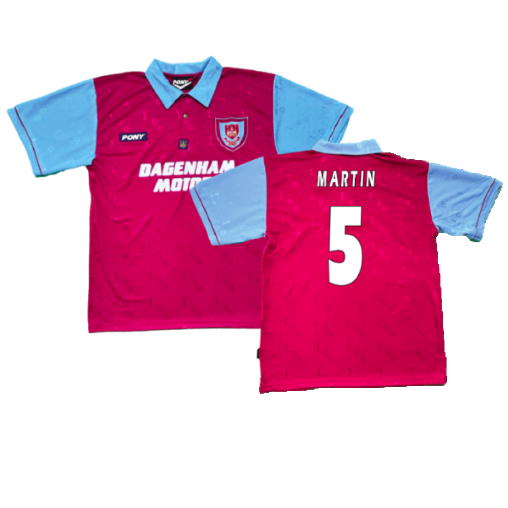 1995-1996 West Ham Centenary Pony Home Shirt (Martin 5) 1995-1996 West Ham Centenary Pony Home Shirt (Martin 5)