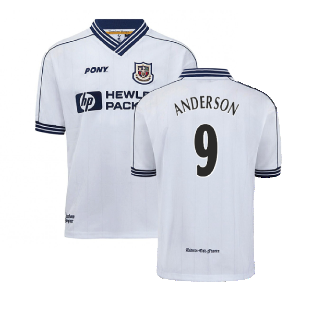 1997-1999 Tottenham Home Pony Retro Shirt (Anderson 9) 1997-1999 Tottenham Home Pony Retro Shirt (Anderson 9)