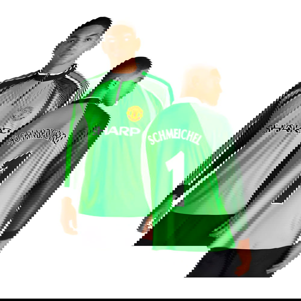 1998-1999 Manchester United Retro Goalkeeper Jersey (Green) (Schmeichel 1) 1998-1999 Manchester United Retro Goalkeeper Jersey (Green) (Schmeichel 1)
