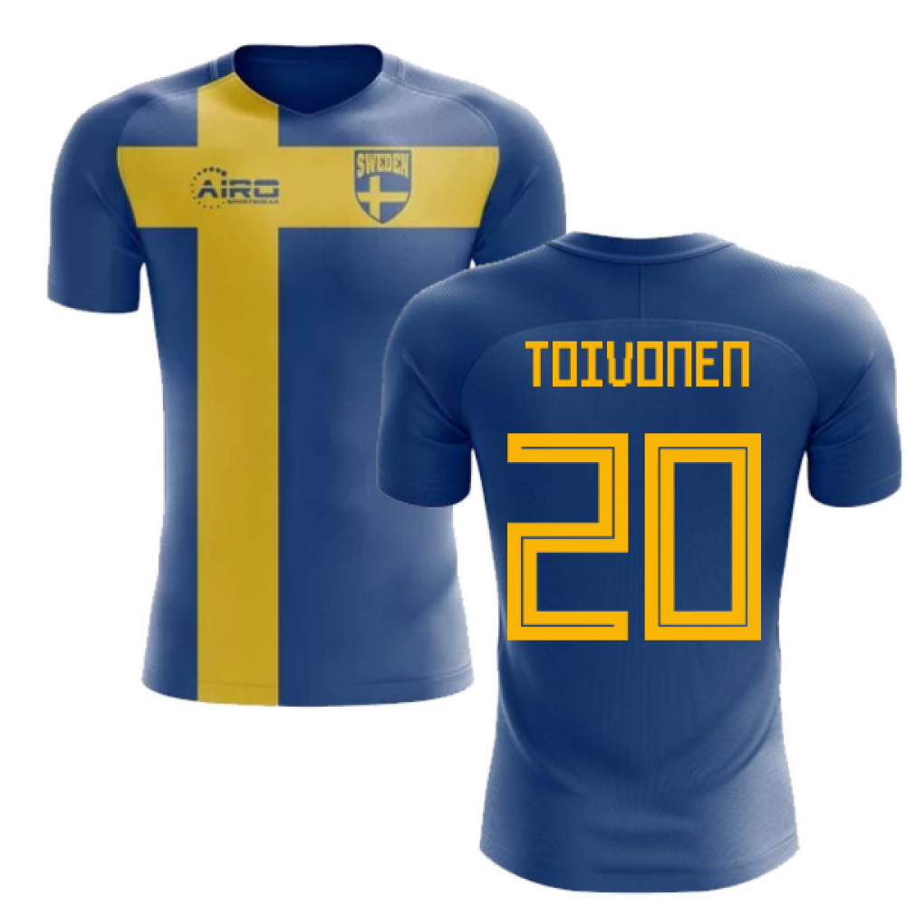 2025-2026 Sweden Flag Concept Football Shirt (Toivonen 20) 2025-2026 Sweden Flag Concept Football Shirt (Toivonen 20)