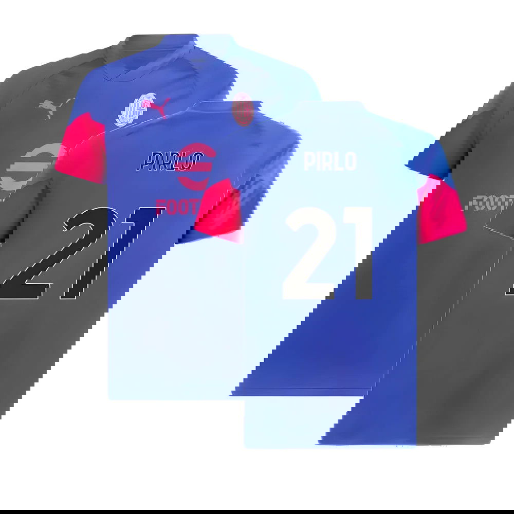 2023-2024 AC Milan Training Jersey (Royal Sapphire) (Pirlo 21) 2023-2024 AC Milan Training Jersey (Royal Sapphire) (Pirlo 21)