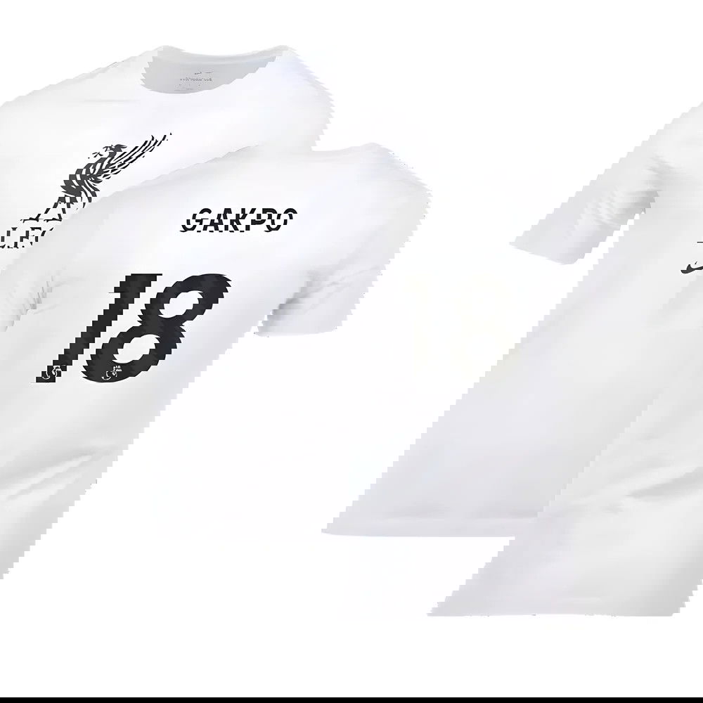 2023-2024 Liverpool Crest Tee (White) (Gakpo 18) 2023-2024 Liverpool Crest Tee (White) (Gakpo 18)