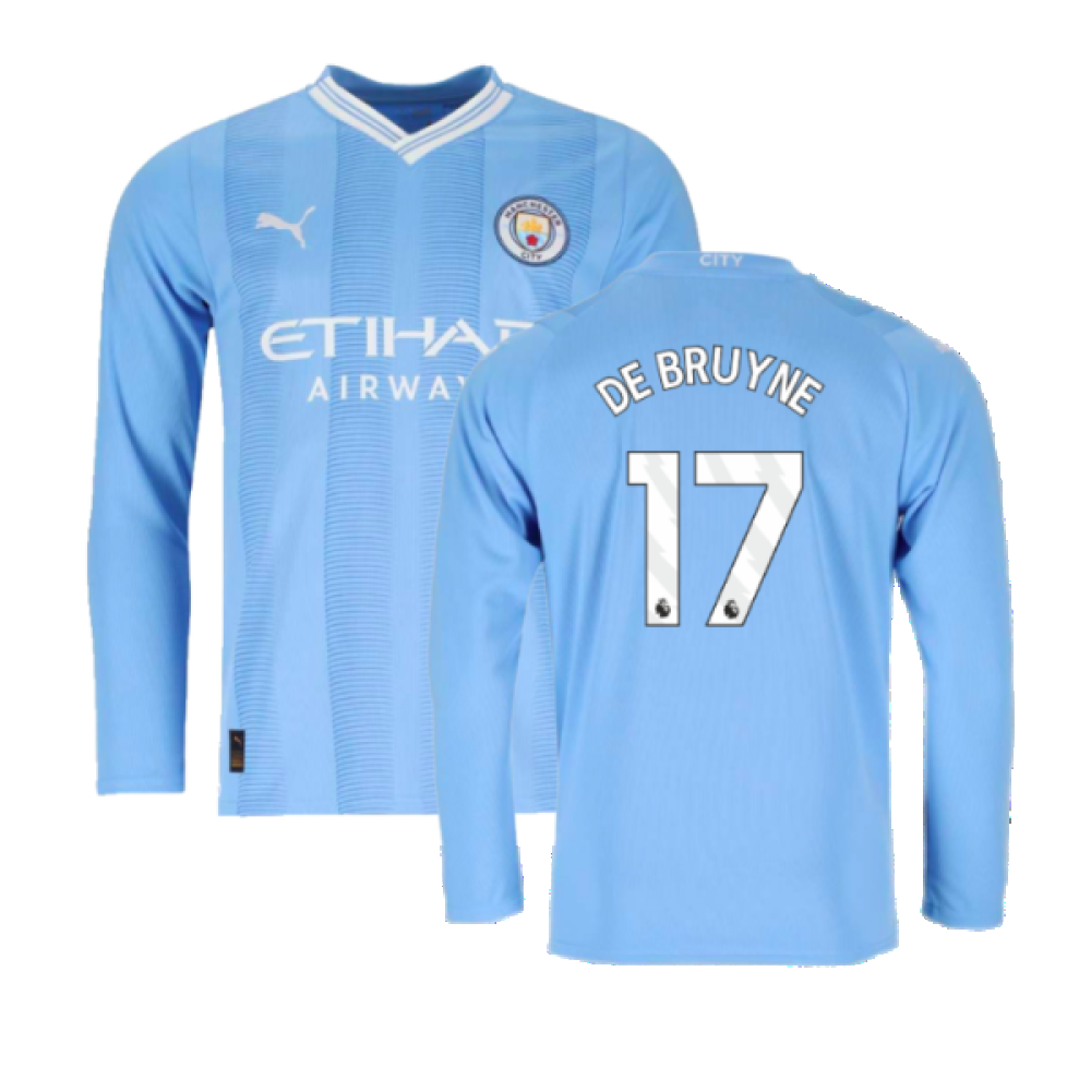 2023-2024 Man City Long Sleeve Home Shirt (DE BRUYNE 17) 2023-2024 Man City Long Sleeve Home Shirt (DE BRUYNE 17)