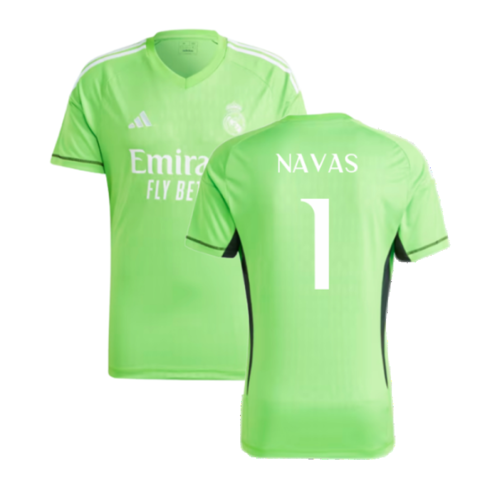 2023-2024 Real Madrid Home Goalkeeper Shirt (Solar Green) (NAVAS 1) 2023-2024 Real Madrid Home Goalkeeper Shirt (Solar Green) (NAVAS 1)