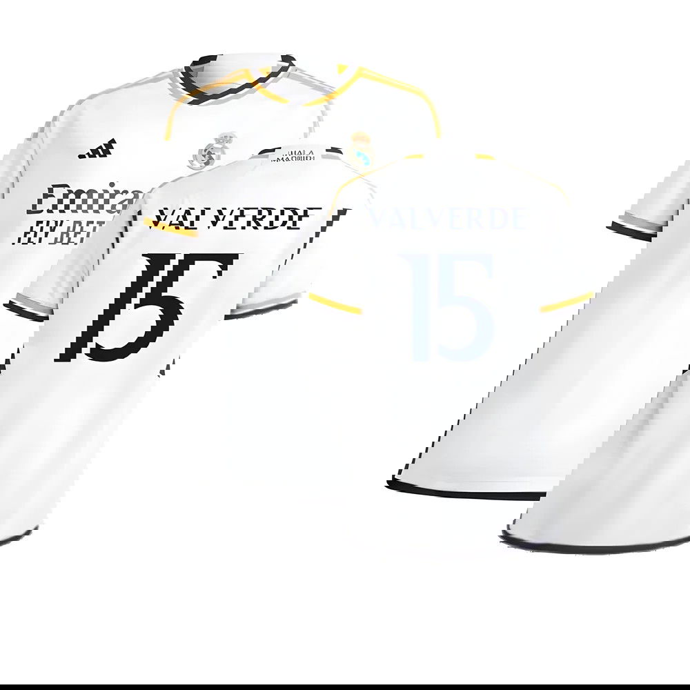 2023-2024 Real Madrid Home Shirt (Kids) (Valverde 15) 2023-2024 Real Madrid Home Shirt (Kids) (Valverde 15)