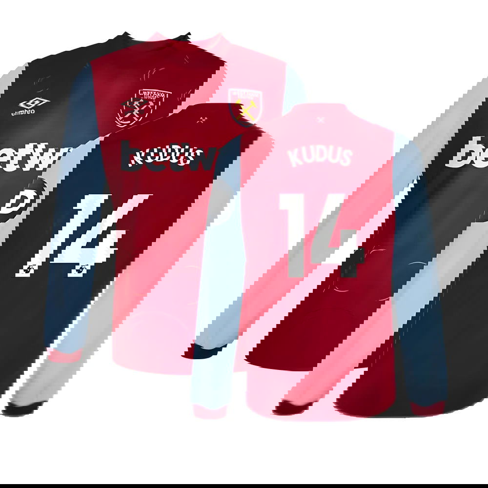 2023-2024 West Ham Long Sleeve Home Shirt (Kudus 14) 2023-2024 West Ham Long Sleeve Home Shirt (Kudus 14)