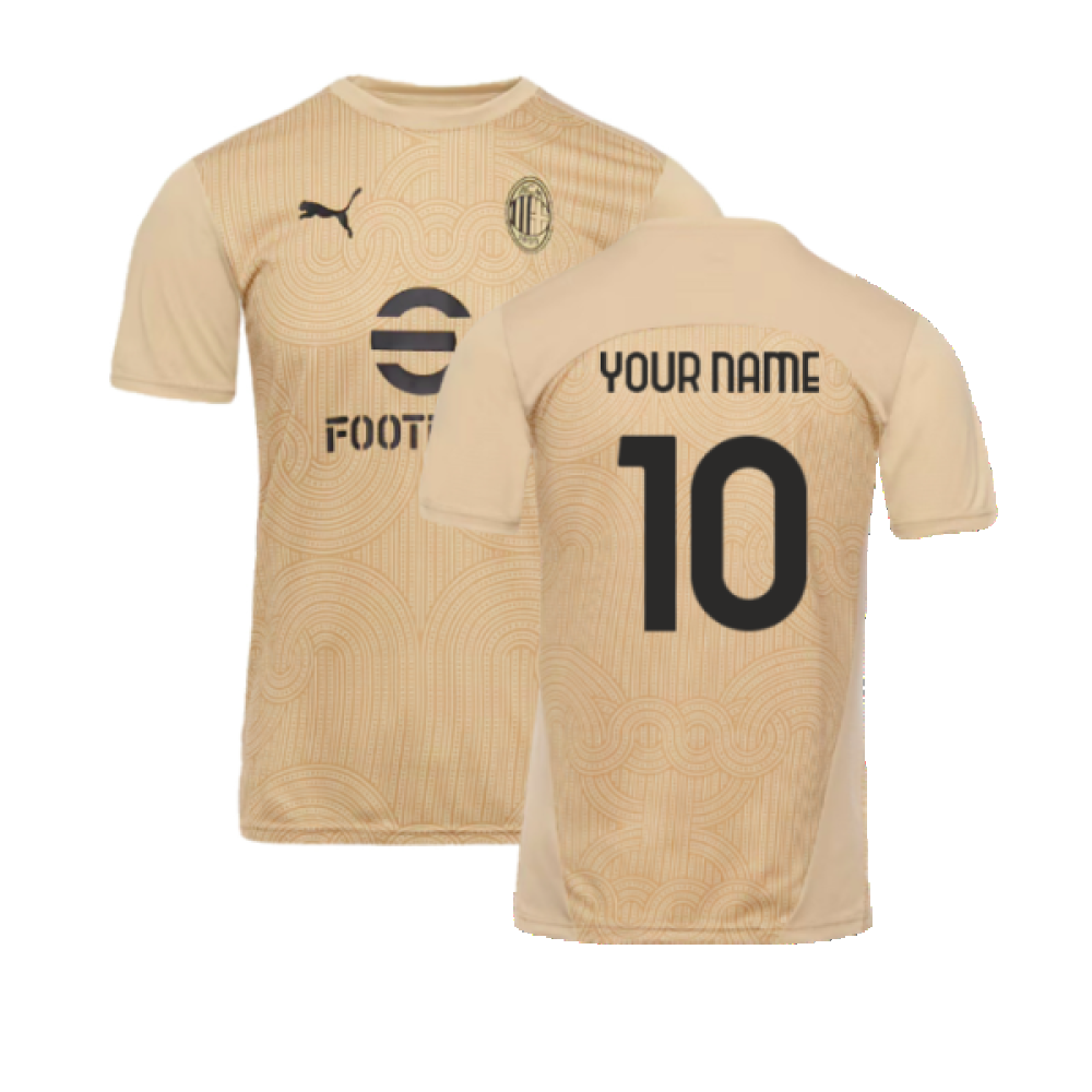 2024-2025 AC Milan Pre-Match Shirt (Putty) (Your Name) 2024-2025 AC Milan Pre-Match Shirt (Putty) (Your Name)