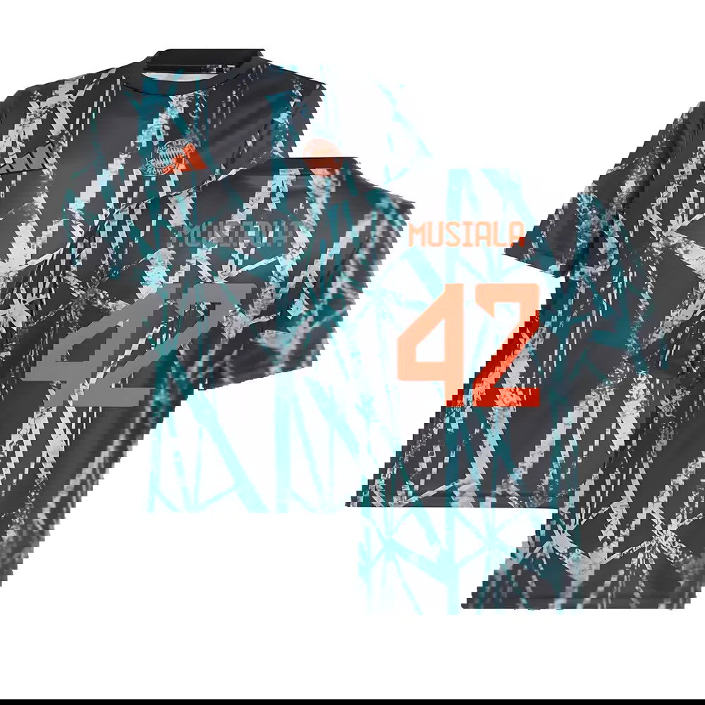 2024-2025 Bayern Munich Pre-Match Shirt (Black) - Kids (Musiala 42) 2024-2025 Bayern Munich Pre-Match Shirt (Black) - Kids (Musiala 42)