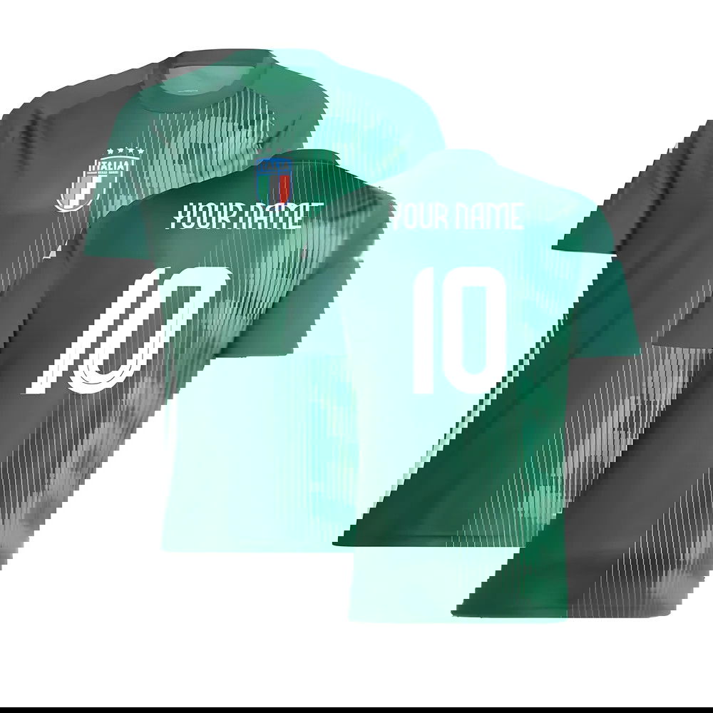 2024-2025 Italy Pre-Match Shirt (Green) (Your Name) 2024-2025 Italy Pre-Match Shirt (Green) (Your Name)