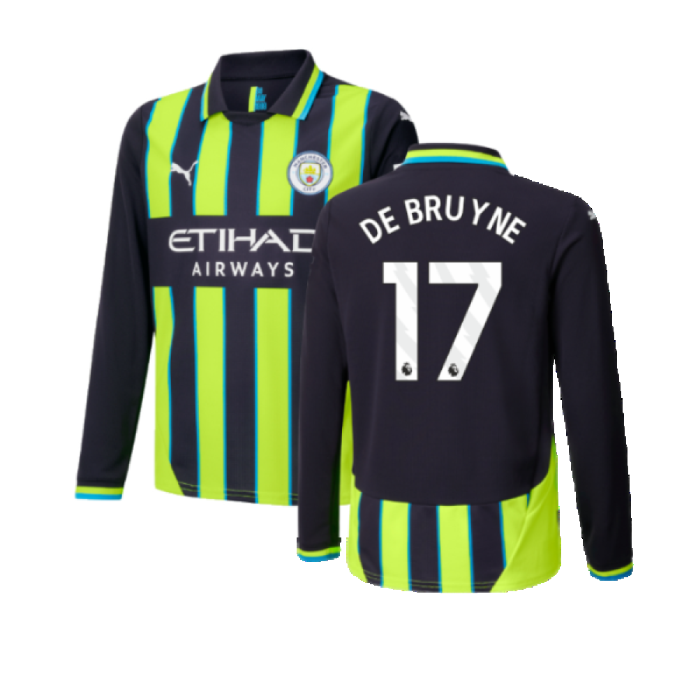 2024-2025 Man City Away Long Sleeve Shirt (Kids) (De Bruyne 17) 2024-2025 Man City Away Long Sleeve Shirt (Kids) (De Bruyne 17)