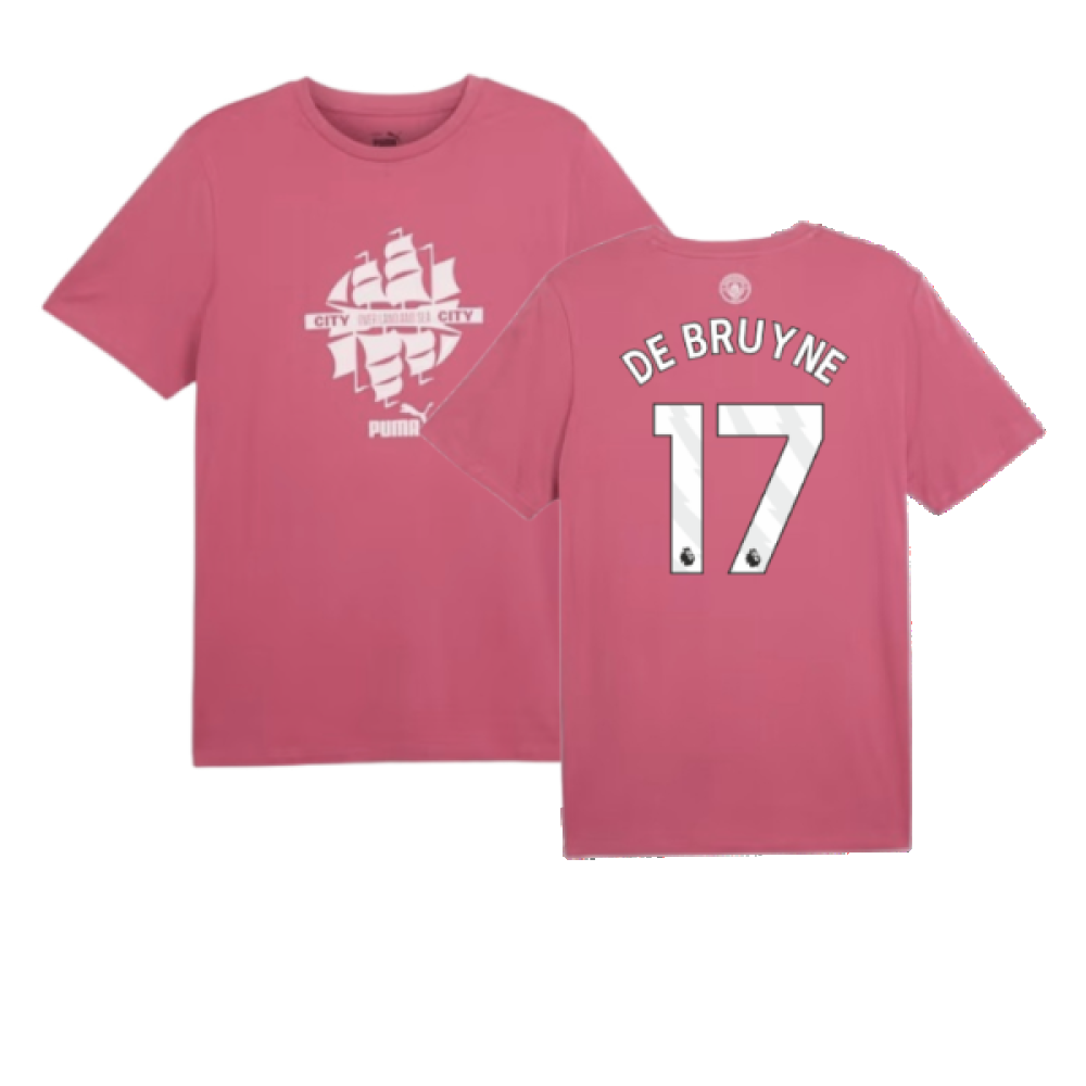 2024-2025 Man City ftblCulture Tee (Dusty Orchid) (De Bruyne 17) 2024-2025 Man City ftblCulture Tee (Dusty Orchid) (De Bruyne 17)