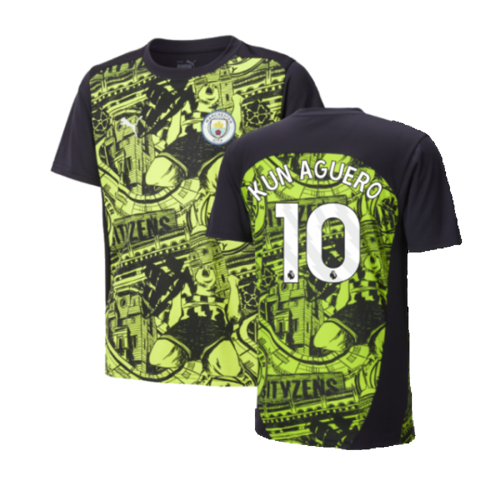 2024-2025 Man City Pre-Match Shirt (Yellow Glow) - Kids (Kun Aguero 10) 2024-2025 Man City Pre-Match Shirt (Yellow Glow) - Kids (Kun Aguero 10)