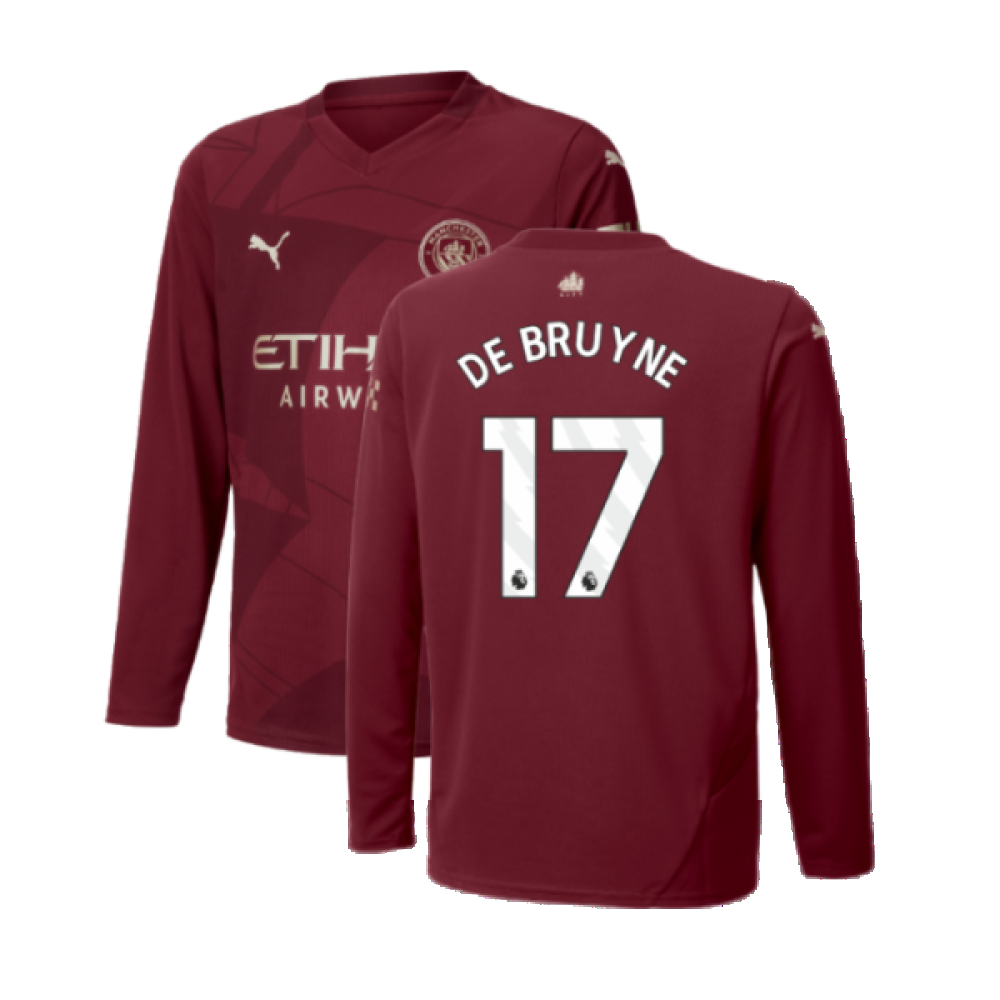 2024-2025 Man City Third Long Sleeve Shirt (Kids) (De Bruyne 17) 2024-2025 Man City Third Long Sleeve Shirt (Kids) (De Bruyne 17)