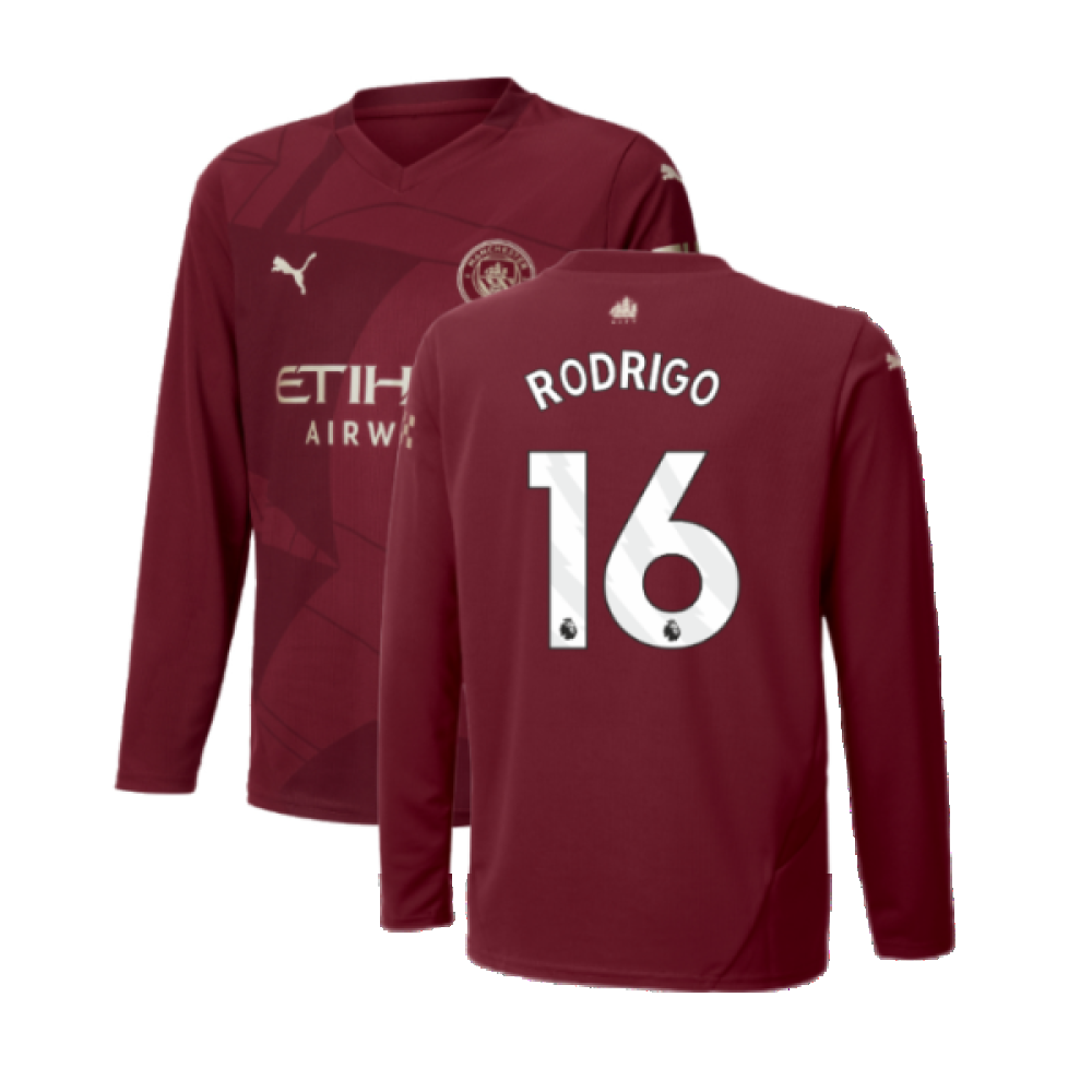 2024-2025 Man City Third Long Sleeve Shirt (Kids) (Rodrigo 16) 2024-2025 Man City Third Long Sleeve Shirt (Kids) (Rodrigo 16)