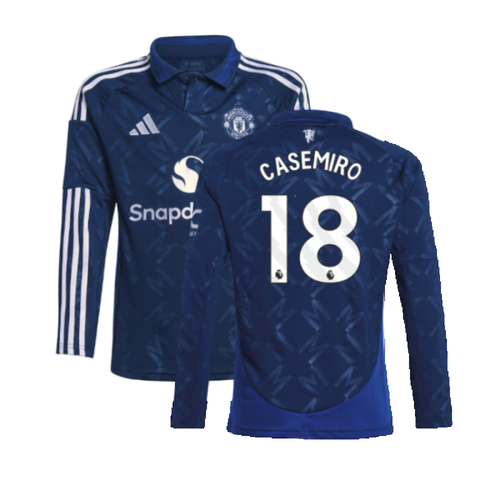 2024-2025 Man Utd Long Sleeve Away Shirt (Kids) (Casemiro 18) 2024-2025 Man Utd Long Sleeve Away Shirt (Kids) (Casemiro 18)