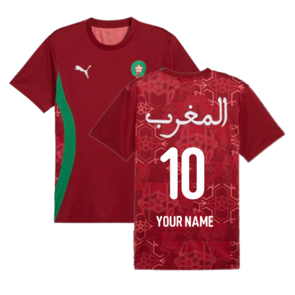 2024-2025 Morocco Prematch SS Jersey (Red) (Your Name) 2024-2025 Morocco Prematch SS Jersey (Red) (Your Name)