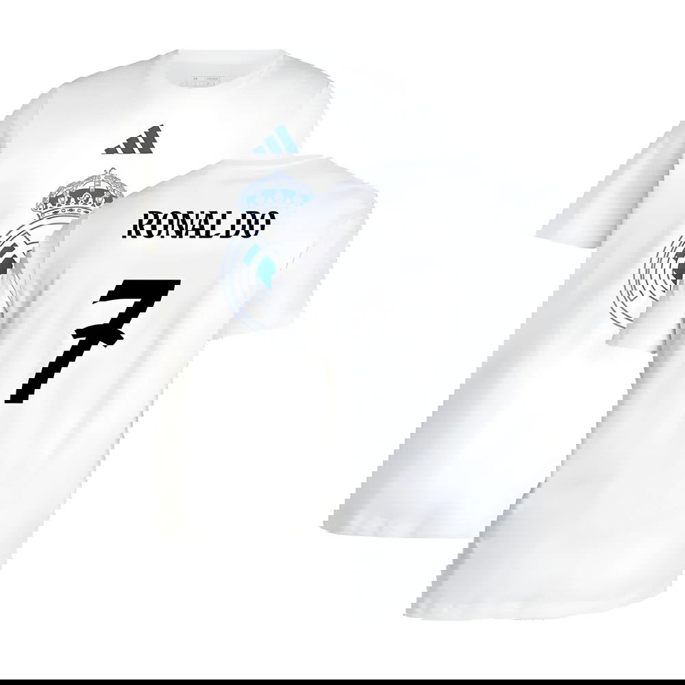 2024-2025 Real Madrid DNA Graphic Tee (White) (Ronaldo 7) 2024-2025 Real Madrid DNA Graphic Tee (White) (Ronaldo 7)