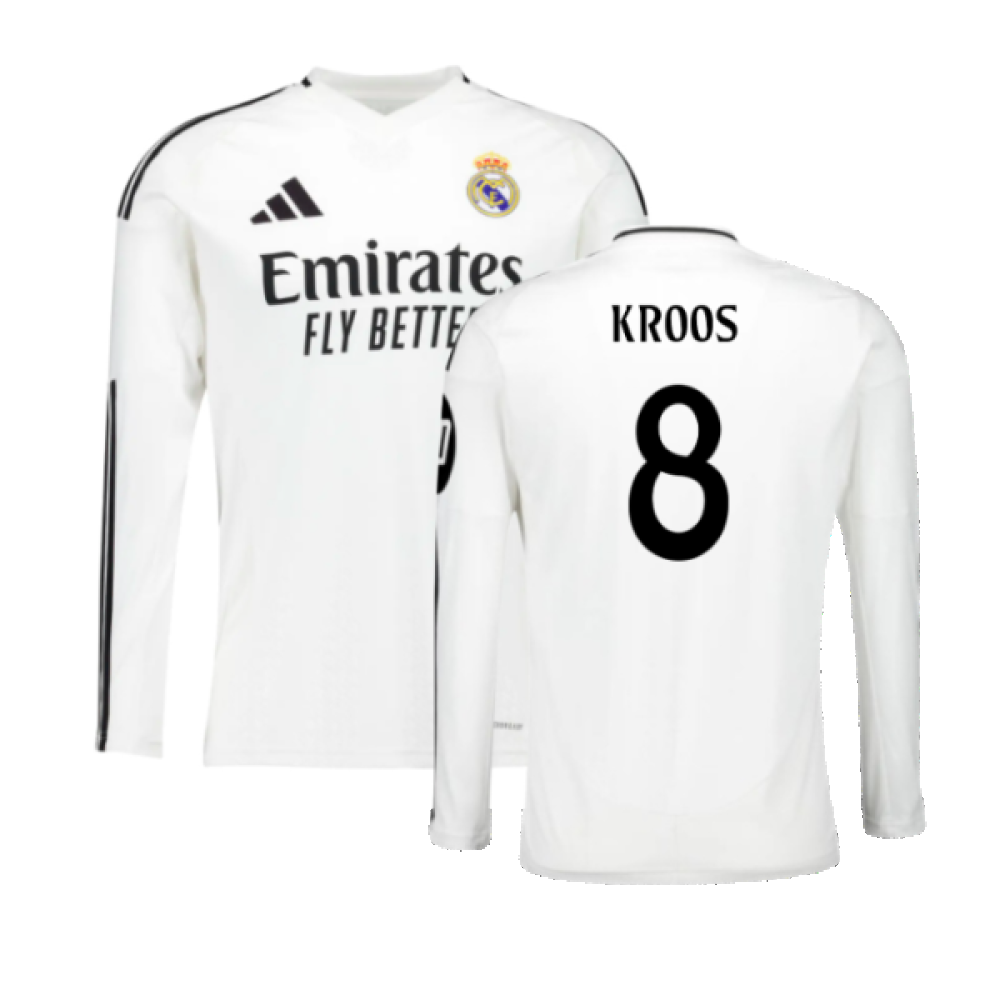 2024-2025 Real Madrid Long Sleeve Home Shirt (Kroos 8) 2024-2025 Real Madrid Long Sleeve Home Shirt (Kroos 8)