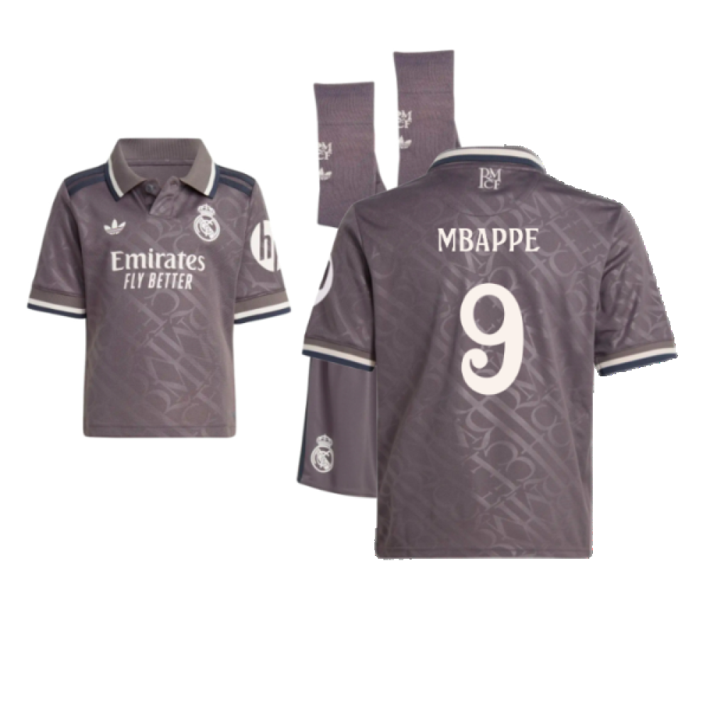 2024-2025 Real Madrid Third Youth Kit (Mbappe 9) 2024-2025 Real Madrid Third Youth Kit (Mbappe 9)