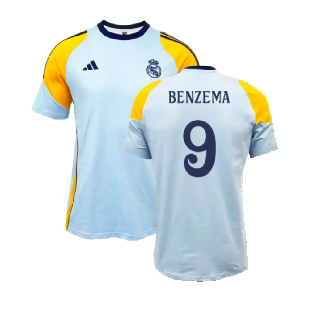 2024-2025 Real Madrid Training Tee (Glow Blue) (Benzema 9) 2024-2025 Real Madrid Training Tee (Glow Blue) (Benzema 9)