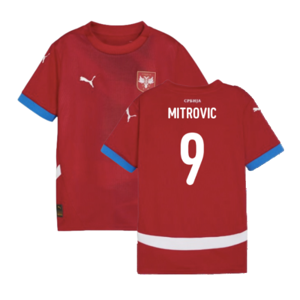 2024-2025 Serbia Home Shirt (Kids) (Mitrovic 9) 2024-2025 Serbia Home Shirt (Kids) (Mitrovic 9)