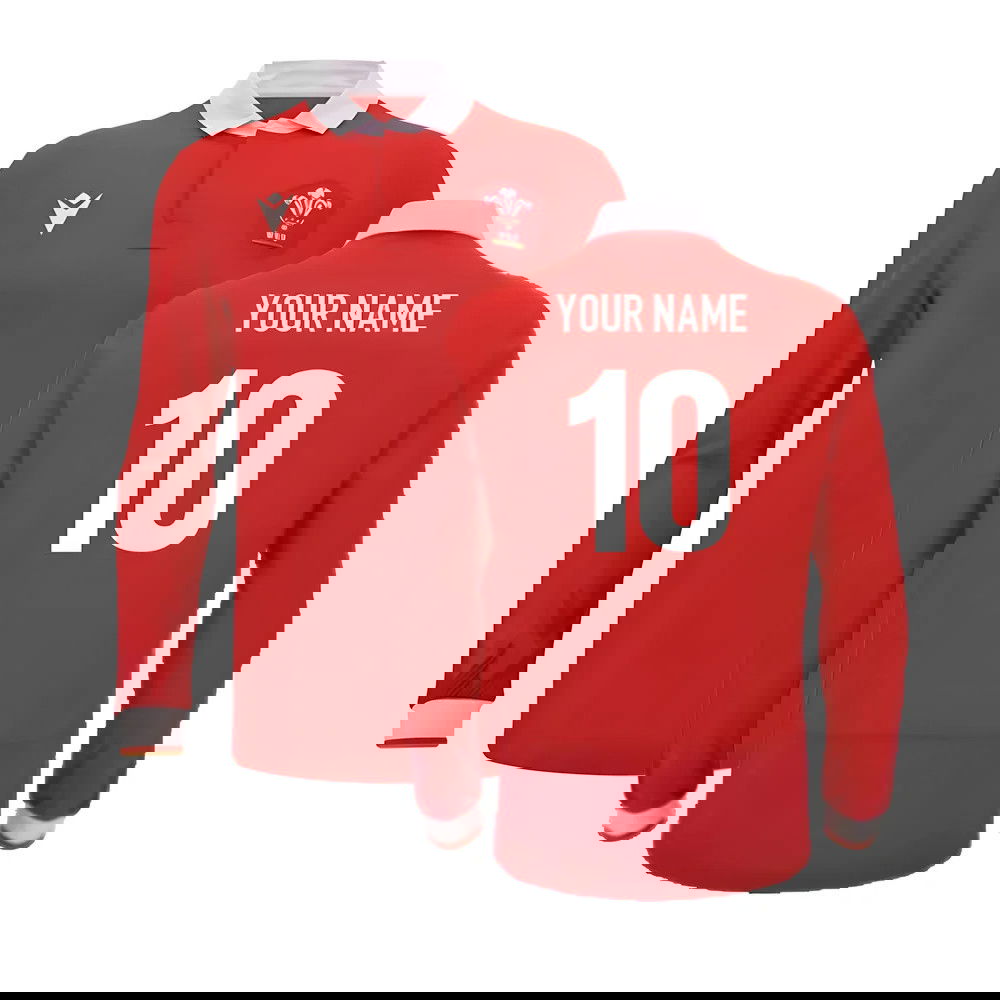 2024-2025 Wales WRU Home LS Cotton Rugby Shirt (Your Name) 2024-2025 Wales WRU Home LS Cotton Rugby Shirt (Your Name)