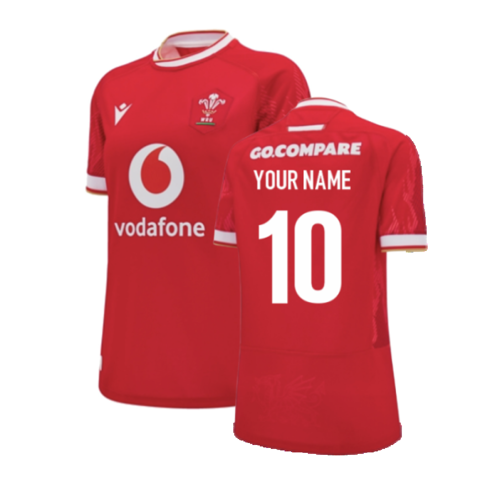 2024-2025 Wales WRU Home Replica Rugby Shirt (Womens) (Your Name) 2024-2025 Wales WRU Home Replica Rugby Shirt (Womens) (Your Name)