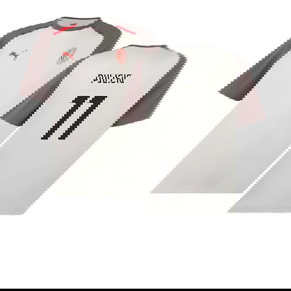 2023-2024 AC Milan Casuals Tee (Light Grey) (Pulisic 11) 2023-2024 AC Milan Casuals Tee (Light Grey) (Pulisic 11)
