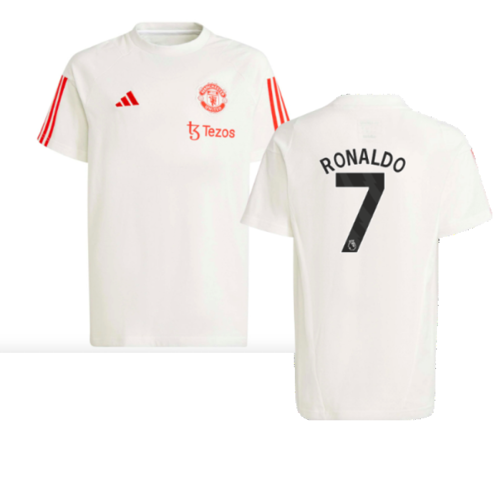 2023-2024 Man Utd Training Tee (White) - Kids (Ronaldo 7) 2023-2024 Man Utd Training Tee (White) - Kids (Ronaldo 7)