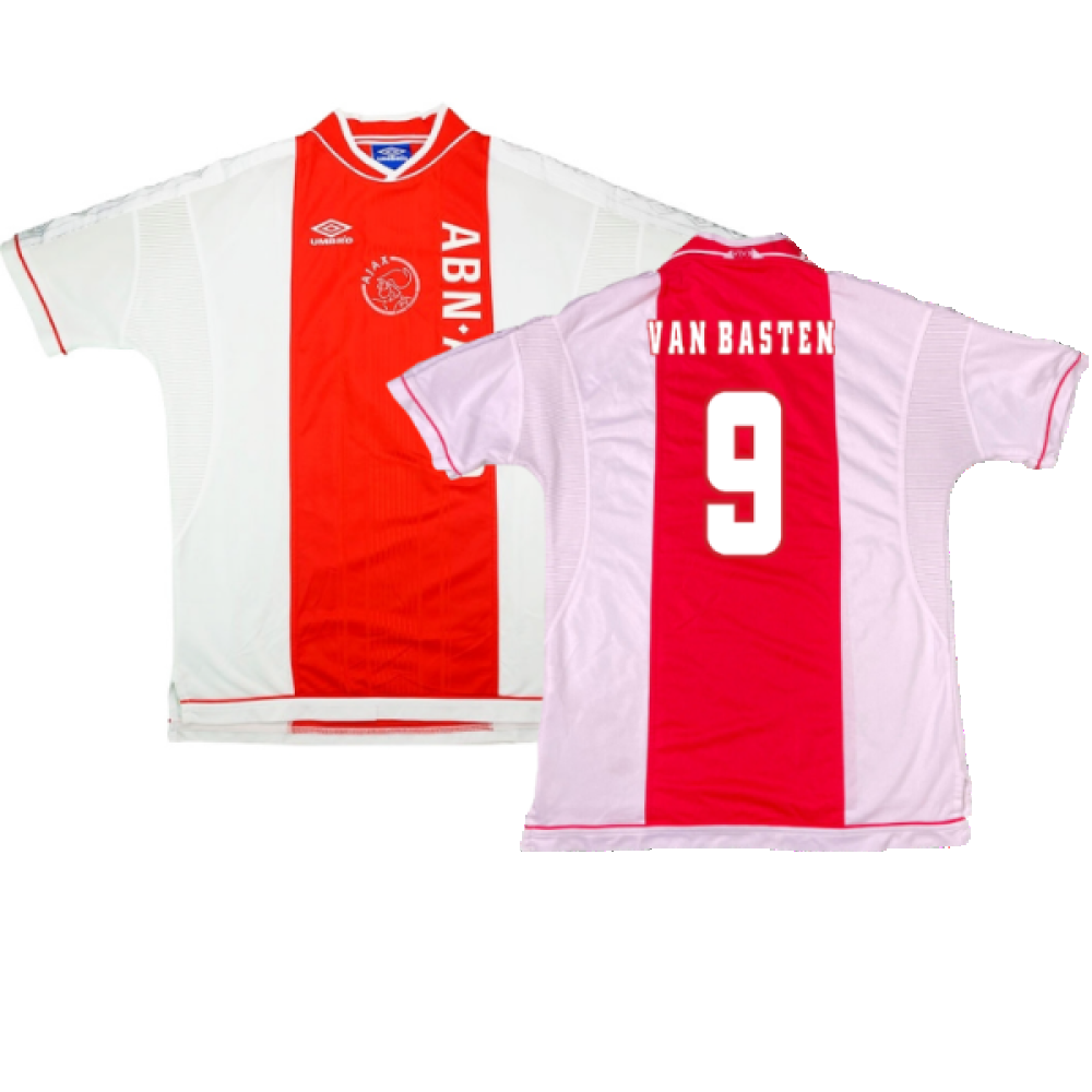 Ajax 1999-00 Home Shirt ((Excellent) M) (Van Basten 9) Ajax 1999-00 Home Shirt ((Excellent) M) (Van Basten 9)