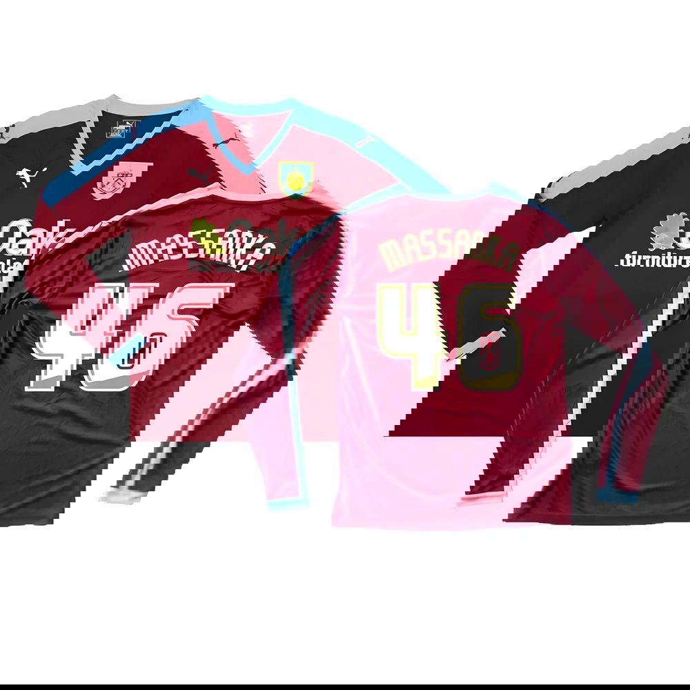 Burnley 2015-16 Long Sleeve Home Shirt ((Excellent) S) (Massanka 46) Burnley 2015-16 Long Sleeve Home Shirt ((Excellent) S) (Massanka 46)