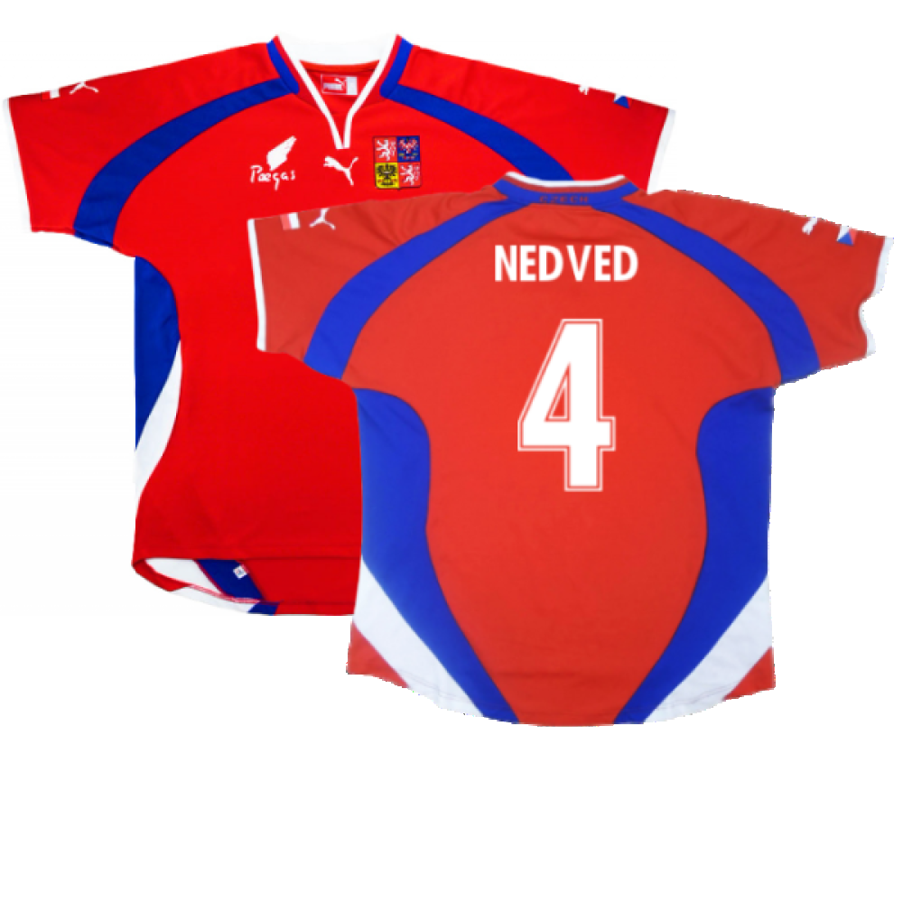 Czech Republic 2000-02 Home Shirt ((Excellent) L) (Nedved 4) Czech Republic 2000-02 Home Shirt ((Excellent) L) (Nedved 4)