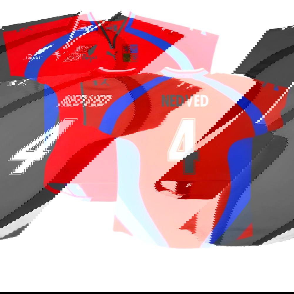 Czech Republic 2000-02 Home Shirt ((Very Good) XL) (Nedved 4) Czech Republic 2000-02 Home Shirt ((Very Good) XL) (Nedved 4)