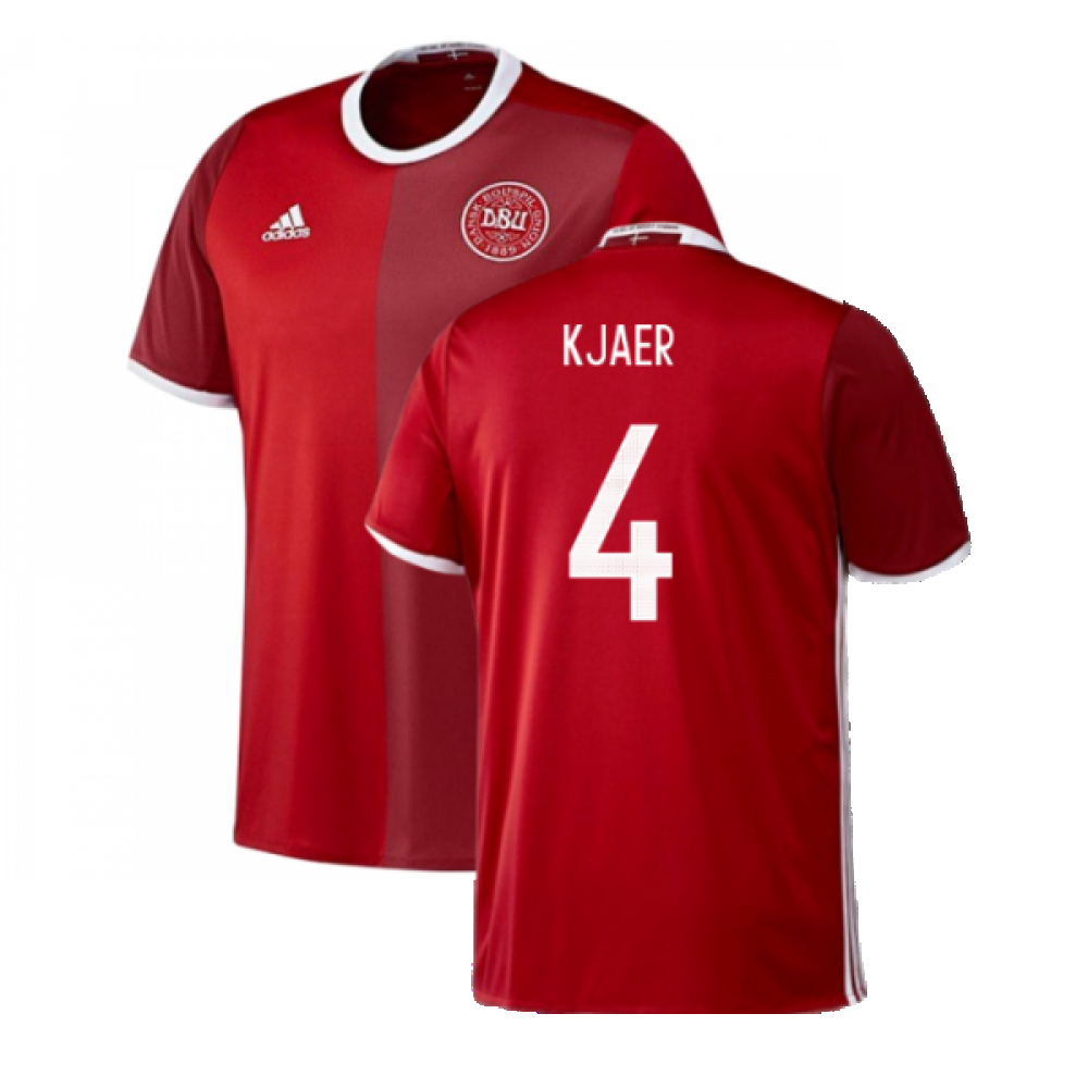 Denmark 2016-17 Home Shirt ((Excellent) 3XL) (Kjaer 4) Denmark 2016-17 Home Shirt ((Excellent) 3XL) (Kjaer 4)