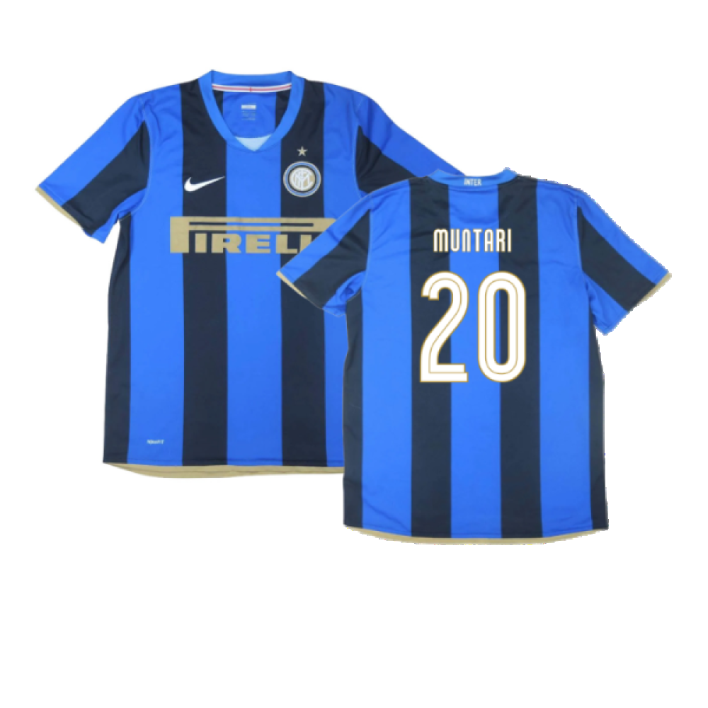 Inter Milan 2008-09 Home Shirt ((Excellent) S) (Muntari 20) Inter Milan 2008-09 Home Shirt ((Excellent) S) (Muntari 20)