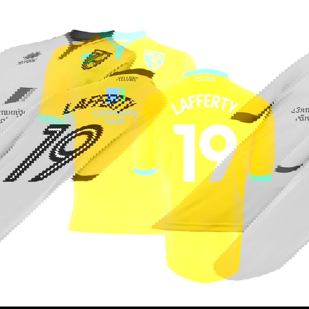 Norwich City 2016-17 Home Shirt ((Good) XXL) (Lafferty 19) Norwich City 2016-17 Home Shirt ((Good) XXL) (Lafferty 19)
