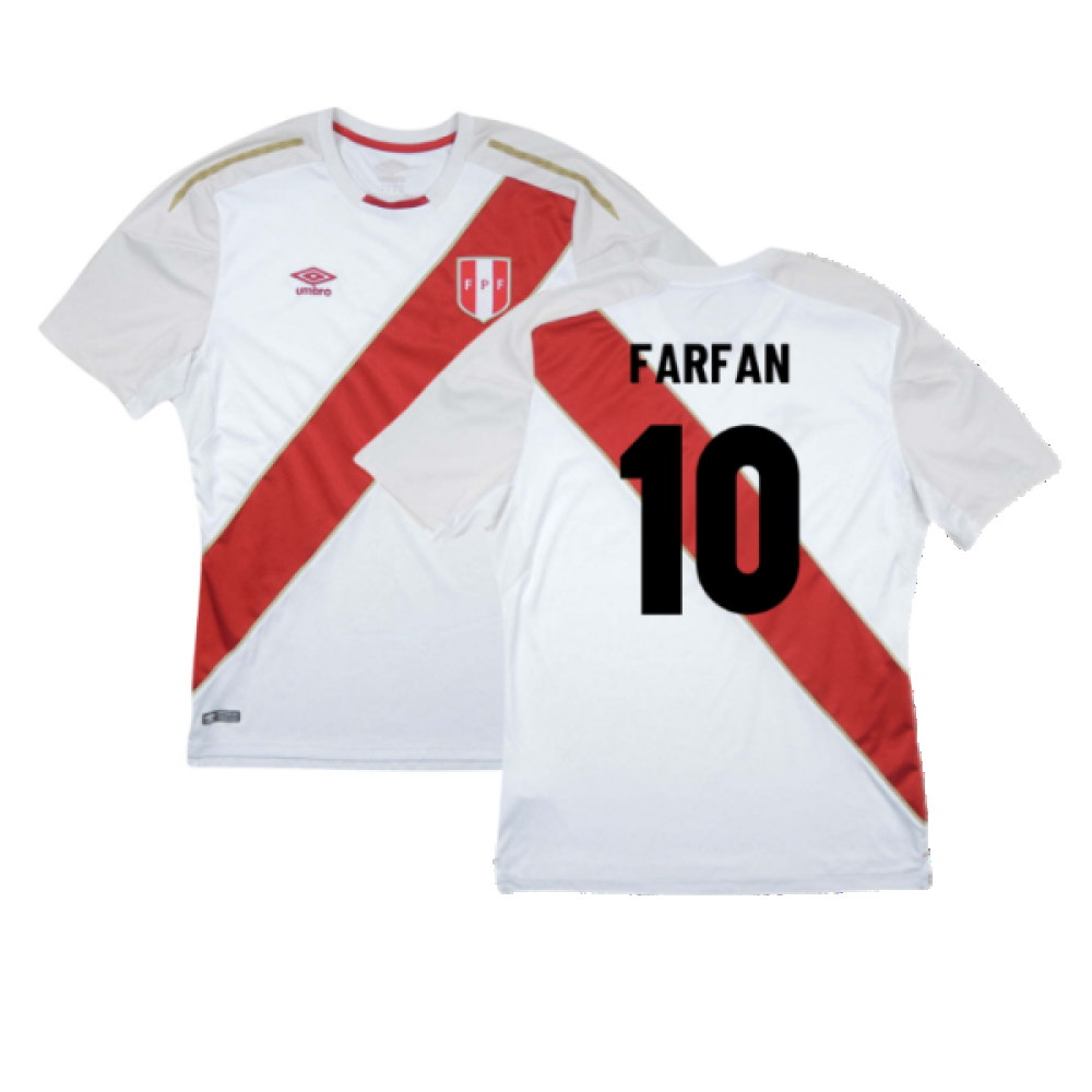 Peru 2018-19 Home Shirt ((Good) S) (Farfan 10) Peru 2018-19 Home Shirt ((Good) S) (Farfan 10)